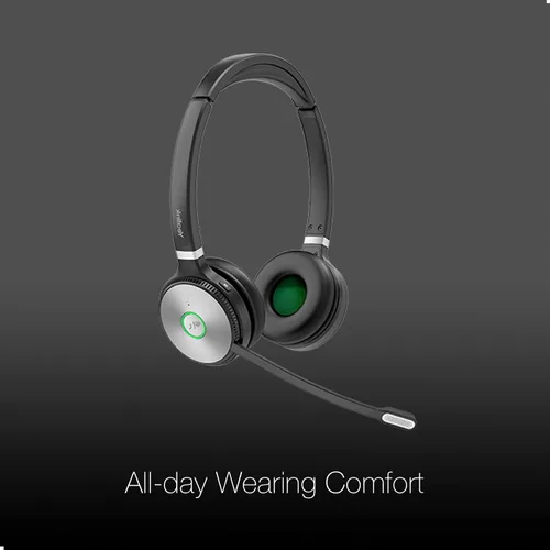 Vista 2 de Yealink WH62 UC Headset, se conecta al escritorio, PC/Mac, Softphones - Funciona con equipos, Zoom, RingCentral, 8x8, Vonage, con microfibra Global