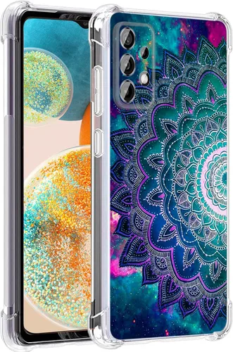 Vista 14 de Funda para Galaxy A23 5G, diseño de flores de mariposa azul, protección contra caídas, a prueba de golpes, carcasa protectora de cuerpo completo
