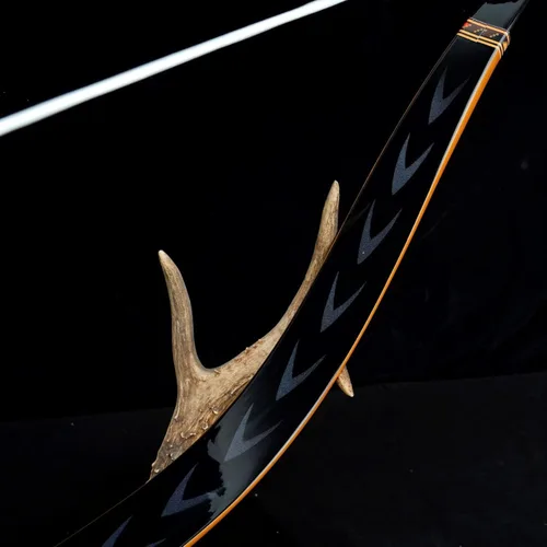 Vista 4 de AF - Arco recurvo con arco, arco de caballo laminado tradicional para tiro con arco montado y tiro de precisión, arco largo Yuan de Mongolia, mano