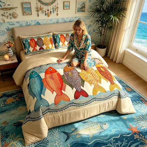 Vista 38 de Juego de edredón Lake Home Camper tamaño King, juego de ropa de cama náutica con ancla para niños, niñas, niños, adultos, decoración de dormitorio