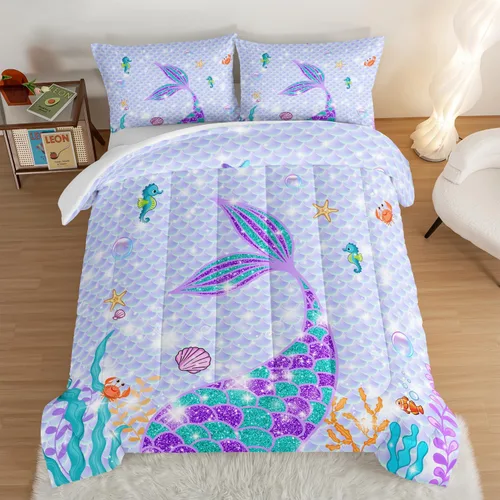 Vista 12 de Juego de edredón de mariposa HOSIMA con 2 fundas de almohada, edredón de galaxia con cielo estrellado lunar, decoración de habitación de mariposas
