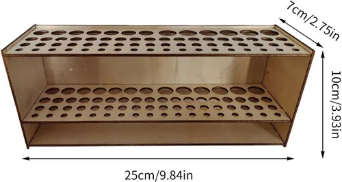 Vista 5 de Organizador de pinceles de madera para pintura, soporte de almacenamiento de 67 agujeros, soporte para pinceles de arte para niños