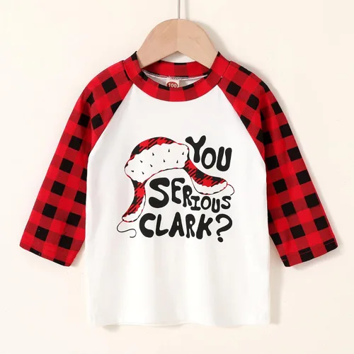 Vista 6 de JEELLIGULAR Camiseta de Navidad para niños y niñas, camiseta de manga larga con estampado de letras para bebés, ropa de festival de 6 meses a 5 años