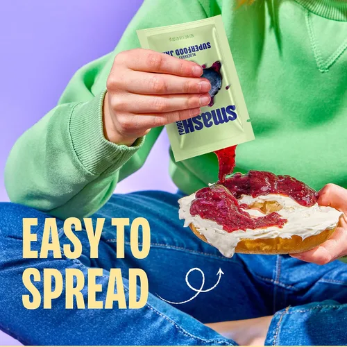 Vista 5 de Chia Smash Superfood Jam Squeeze Paquetes Untar, arriba, apretar y refrigerio Enteros 30, aptos para diabéticos, aptos para diabéticos