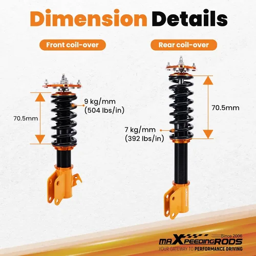 Vista 5 de maXpeedingrods Coilover para Subaru Impreza WRX 2000-2007, para Subaru Forester SG 2003-2008, amortiguador de 24 niveles ajustable, kit