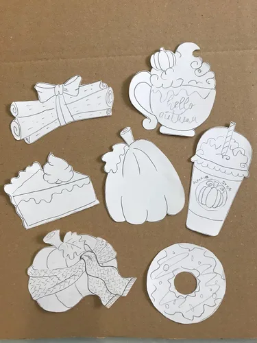 Vista 3 de LILIAO Juego de cortadores de galletas de otoño, 8 piezas, calabaza, taza de café con leche, taza de café, rebanada de pastel, donas y canela, acero