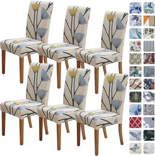 Vista 82 de SPRINGRICO Juego de 4 fundas para sillas de comedor, fundas elásticas para sillas de comedor, de elastano lavables, fundas para sillas Parsons