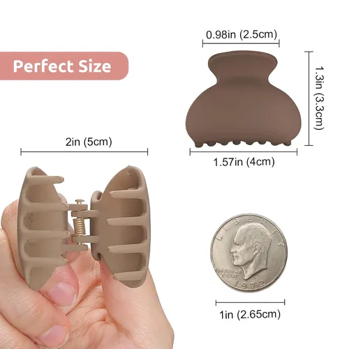 Vista 6 de Lolalet - Paquete de 12 pinzas pequeñas para el cabello para mujer, cabello fino y corto, 1.5 pulgadas, lindos clips de mandíbula de tamaño mediano
