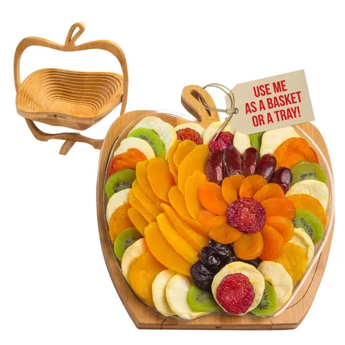 Vista 10 de Cesta de regalo de frutas secas y nueces, bandeja de regalo de aperitivos naturales surtidos saludables, bandeja de comida extra grande para fiesta