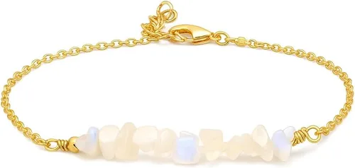 Vista 15 de Gempires Natural Chips Bar Bracelet, Energy Healing Crystals, Birthday, Gift for Her, Gemstone Jewelry 8 inch