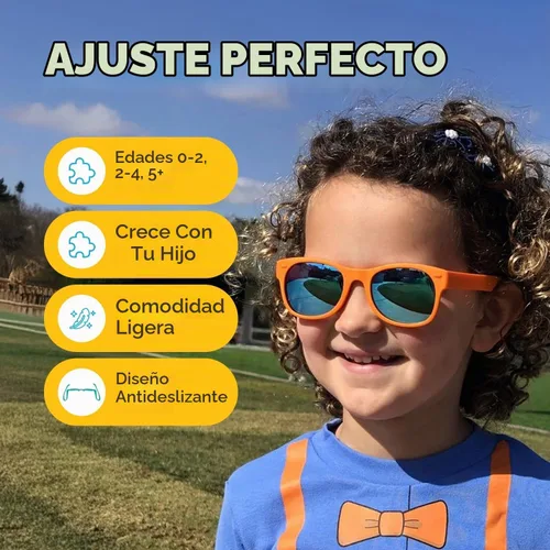 Vista 5 de Blippi Gafas de sol – Gafas polarizadas irrompibles para niños activos – Protección UV sin BPA Blippi Naranja