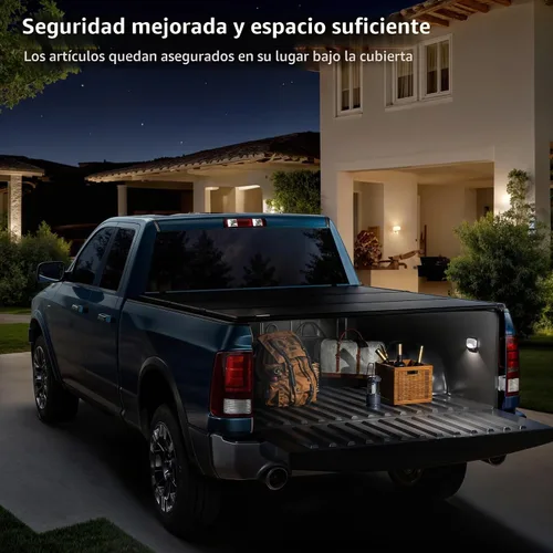 Vista 9 de OEDRO FRP Cubierta Tonneau Rígida de Triple Pliegue Compatible con Chevy Silverado 1500 y GMC Sierra 1500 2007-2013 Nuevo Estilo de Carrocería Cama