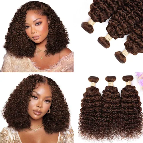 Vista 22 de ALLRUN Paquetes de cabello humano rizado birmano, 3 piezas de 14, 16, 18 pulgadas, paquetes de cabello humano rizado crudo con extremos en espiral