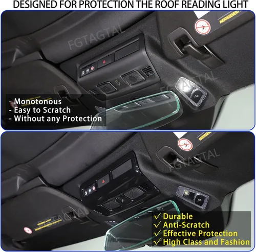 Vista 2 de Cubierta de lámpara de lectura de techo compatible con Chevrolet Corvette C8 2020-2024, cubierta de luz de lectura superior ABS, decoración de marco