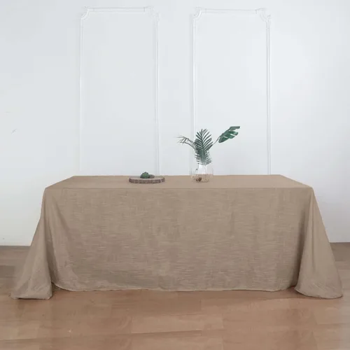 Vista 24 de Efavormart Mantel Redondo de Arpillera Sintética de Yute Natural de 90 Pulgadas - Cubierta de Mesa Rústica Boho Chic Estilo Granja para Navidad