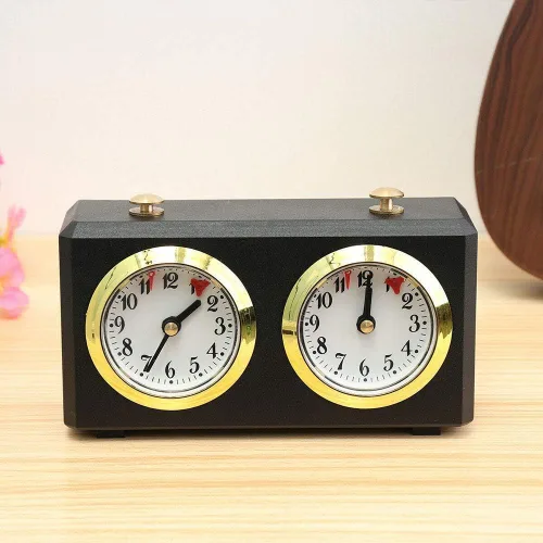 Vista 6 de Temporizador de ajedrez analógico profesional, reloj de juego de cuenta hacia arriba sin batería para ajedrez internacional I-GO Shogi, temporizador