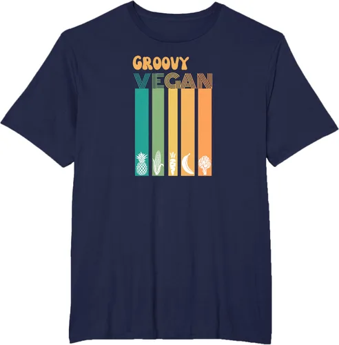 Vista 62 de Groovy Vegan Retro Vintage Cool Veggies 70 80 Flower Power Camiseta, Negro