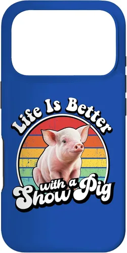 Vista 30 de Mens Womens Retro Vintage Life is Better Cute Show Pig Lover Case for iPhone 17