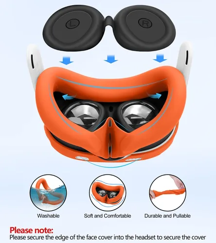 Vista 5 de Silicone Cover Set Compatible with OculusMeta Quest 3, VR Accessories Protective Cover Includes Controller Grips, Front Shell Headset Cover and Face