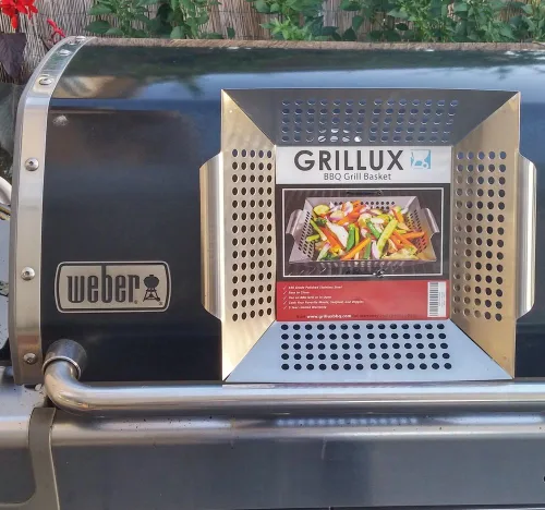 Vista 6 de Cesta de parrilla para barbacoas, de la marca Grillux