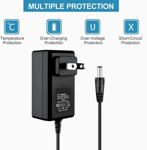 Vista 2 de Cargador adaptador de 16 V AC/DC para el modelo IMW645 Bluetooth Altavoz Cable de alimentación Cable PS Cargador de batería