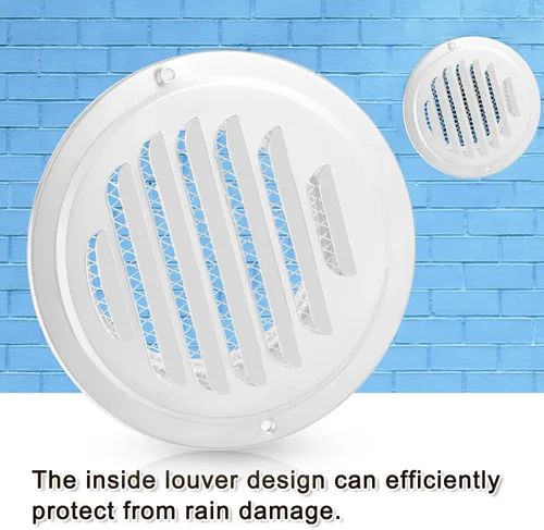 Vista 4 de Zonon 1 pieza de ventilación de acero inoxidable Soffit de 4 pulgadas redonda para secadora con pantalla de malla para el hogar, baño, pared, techo