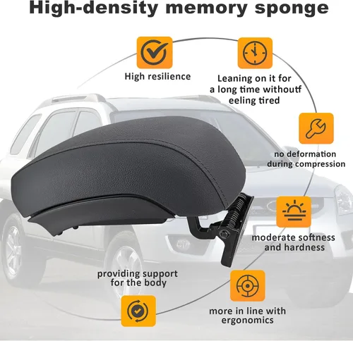 Vista 4 de Conjunto de consola reposabrazos negro compatible con Kia Sportage 2005