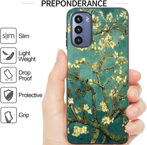 Vista 3 de CoverON Funda diseñada para Motorola Moto G Stylus 2022, funda delgada y flexible de TPU - Flor de almendra