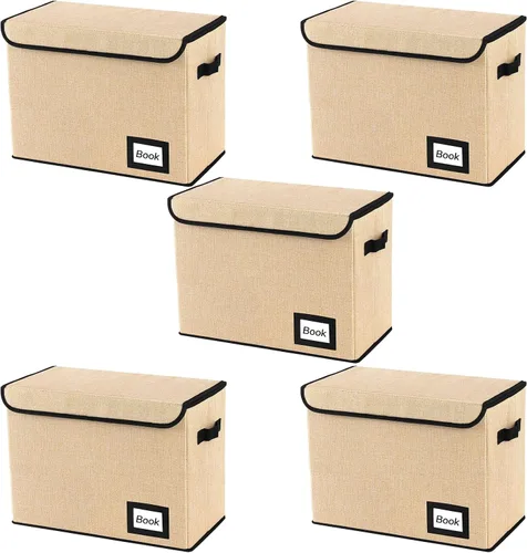Vista 44 de Caja de Almacenamiento de Cómics, 15.8" X 7.8" X 11.8", Resistente Plegable Contiene 160-180 Cómics Contenedor Organizador Estante