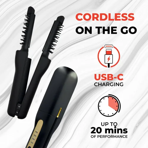 Vista 5 de YA-MAN SPA Styler® Volumen Inalámbrico + Suave - Estilo Inalámbrico, Reimaginado. Cepillo caliente híbrido + plancha plana