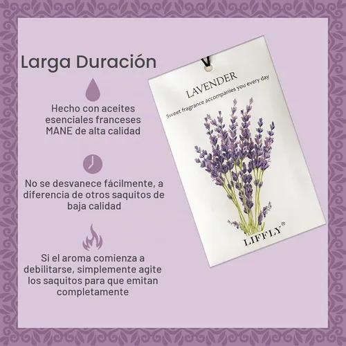 Vista 2 de 14 paquetes de bolsas perfumadas para cajones y armarios, fragancia para el hogar, caja de regalo de 6 aromas 6 aromas diferentes