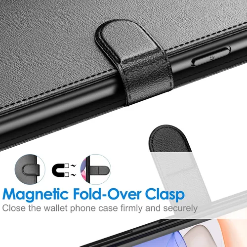 Vista 5 de JETech Funda tipo cartera para iPhone 11 de 6.1 pulgadas, a prueba de golpes, de piel sintética, magnética, con tarjetero y función de soporte, Negro