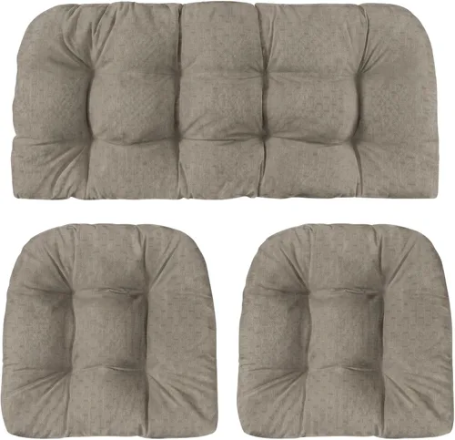 Vista 36 de RSH DECOR: Sunbrella - Juego de 3 cojines de mimbre copetudos 41 x 19 pulgadas y 19 x 19 pulgadas Fabricado con tela de rendimiento Sunbrella