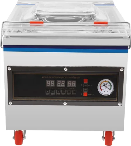 Vista 7 de Máquina selladora al vacío, 360W 110V Máquina de envasado al vacío de alimentos comerciales, sellador al vacío de cámara eléctrica Sellador digital