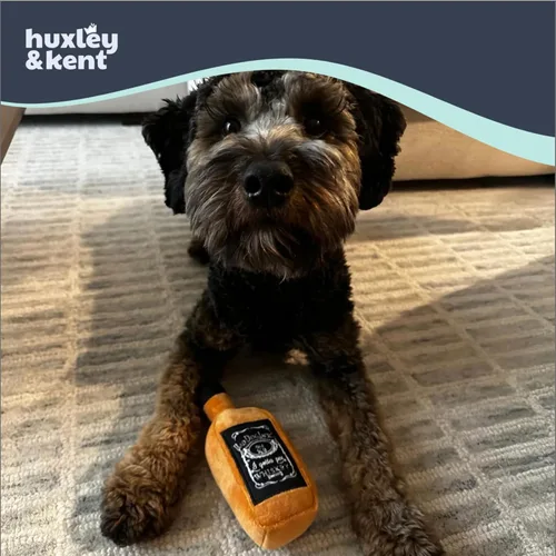 Vista 4 de Huxley & Kent Juguete divertido para perros con chirriador, juguetes chirriantes de felpa para perros pequeños, animal de peluche pequeño y duradero