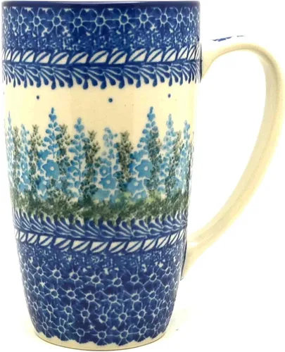 Vista 6 de Polish Pottery Mug - 12 oz. Cafe - Peacock