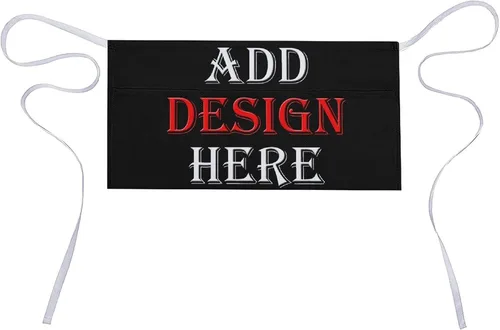 Vista 18 de HooSo Delantal de cocina personalizado, diseño de nombre, logotipo, foto, delantal de poliéster ajustable con dos bolsillos delanteros