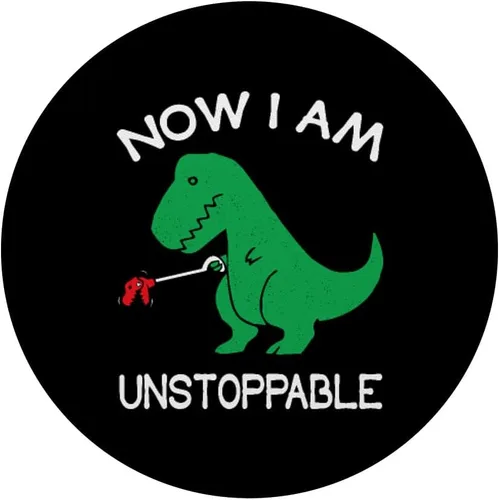 Vista 3 de Now I Am Unstoppable Funny T-Rex PopSockets intercambiables PopGrip
