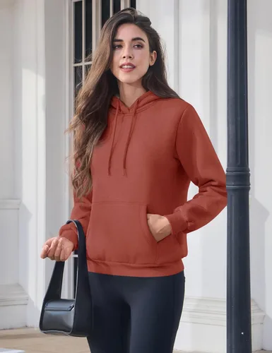 Vista 81 de MAGCOMSEN Sudaderas con capucha para mujer, con forro de sherpa, de vellón, para invierno, cálido, pesado, de algodón, con bolsillo