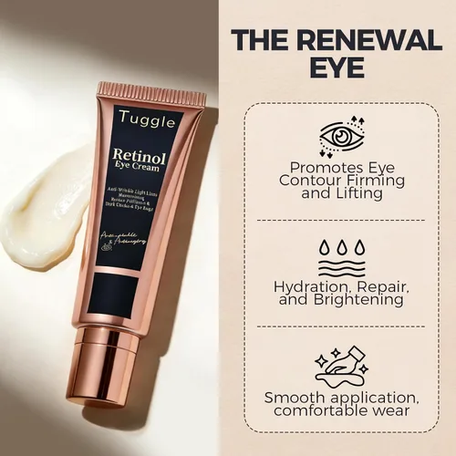 Vista 6 de Crema de retinol para debajo de los ojos – Crema de ojos antienvejecimiento para hinchazón y bolsas debajo de los ojos y arrugas, reafirmante e