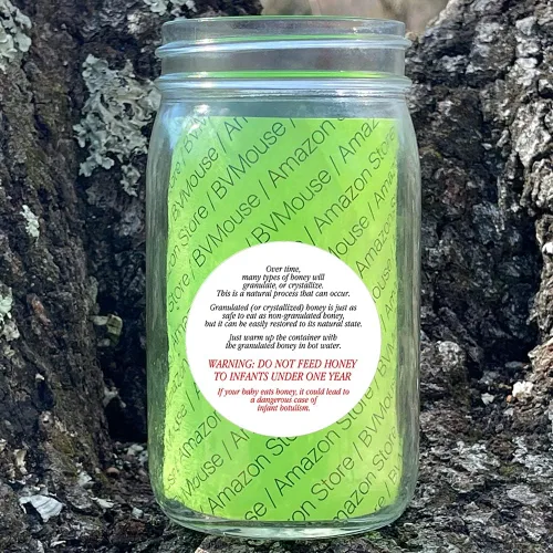 Vista 4 de Raw Honey - Etiquetas redondas autoadhesivas personalizadas (etiqueta-01, 12 etiquetas en 1 hoja)