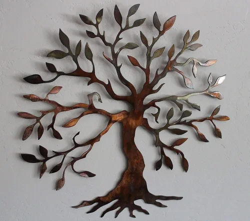 Vista 8 de Decoración de pared de metal con árbol de olivo, diseño del árbol de la vida, para el hogar