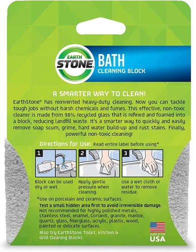 Vista 2 de EarthStone International Bathstone - Bloque de limpieza respetuoso con el medio ambiente, color crema, doble (111)