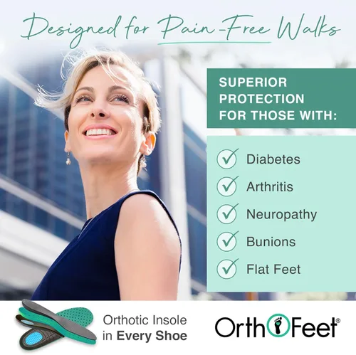 Vista 4 de Orthofeet - Alivio del dolor de pies y talón, ancho extendido, mejor fascitis plantar, ortopédica, diabética para mujer, Chelsea
