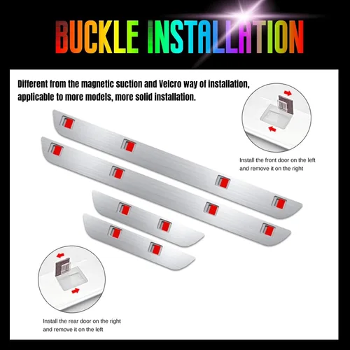 Vista 6 de Luces de umbral para coche, luz de pedal de coche con logotipo y texto personalizable, luces de bienvenida personalizadas para puerta de coche