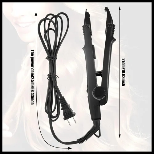 Vista 2 de Zhehao Herramienta de extensiones de cabello de fusión, extensiones de cabello profesionales con punta K, herramientas de enchufe de hierro térmico
