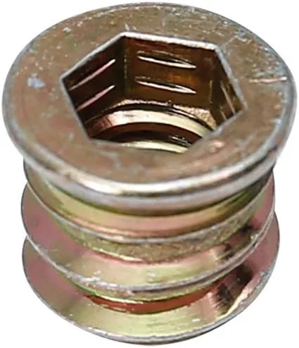 Vista 5 de 50 piezas de insertos roscados 1/4-20 para madera Nutsert Tuerca de rosca para muebles 10mm de longitud accionamiento hexagonal