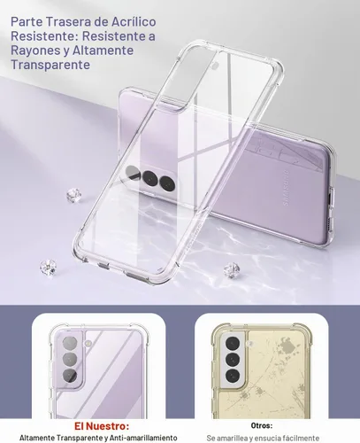 Vista 4 de SURITCH Funda transparente para Samsung Galaxy S21 FE de 6.4 pulgadas (solamente), [protector de pantalla integrado] carcasa rígida protectora