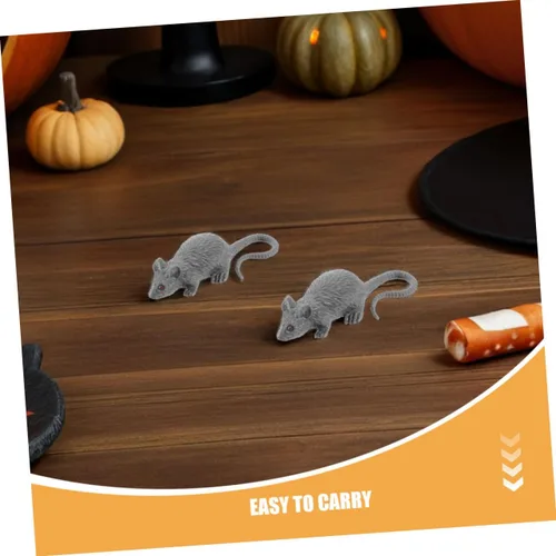Vista 9 de DECHOUS 24pcs Simulated Mouse Realistic Halloween Prank Portable Lightweight Creepy Animal Figures for Party Decorations and Funny Interactions