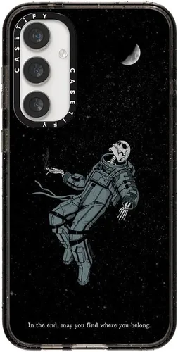 Vista 55 de CASETiFY Funda de impacto para Galaxy S22+ - Adhesivo Aries Moross, color negro transparente